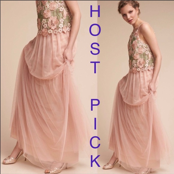 Anthropologie Dresses & Skirts - Anthropologie Blythe Tule maxi skirt in rose blush